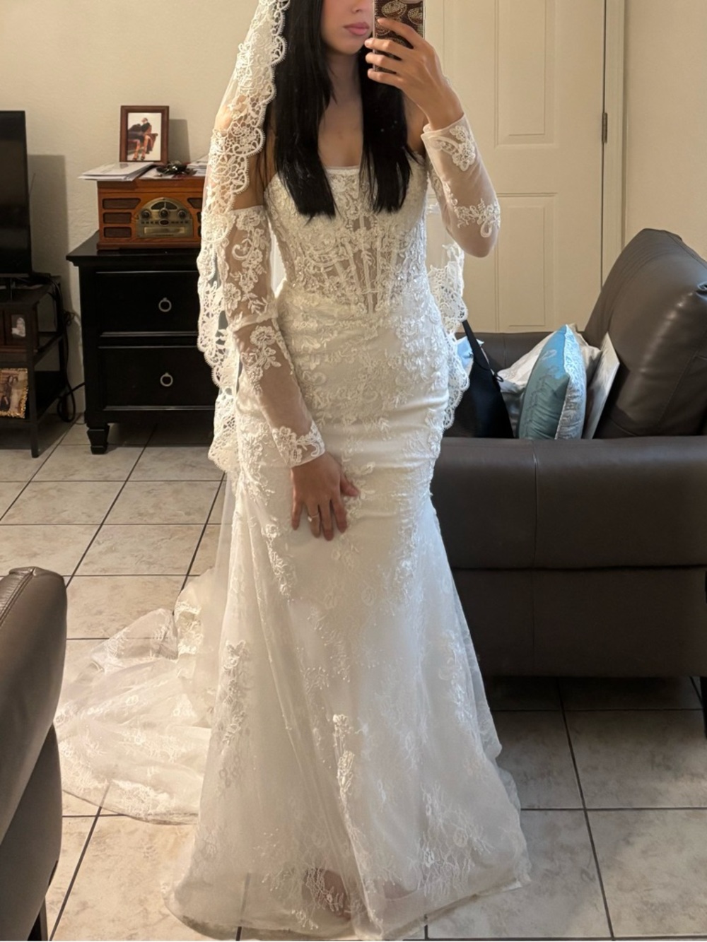 Lace with Sleeve Bridal Gown